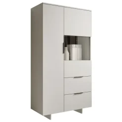 Vetrinetta 90x170h cm 2 ante 2 cassetti soggiorno beige cashmere Stone