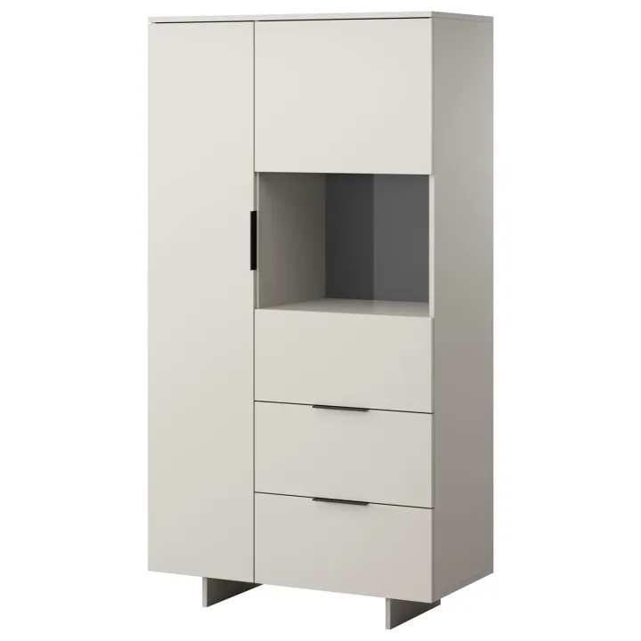 Vetrinetta 90x170h cm 2 ante 2 cassetti soggiorno beige cashmere Stone