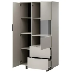 Vetrinetta 90x170h cm 2 ante 2 cassetti soggiorno beige cashmere Stone