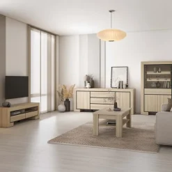 Vetrinetta 113x185h cm 4 ante 1 cassetto rovere Écarté