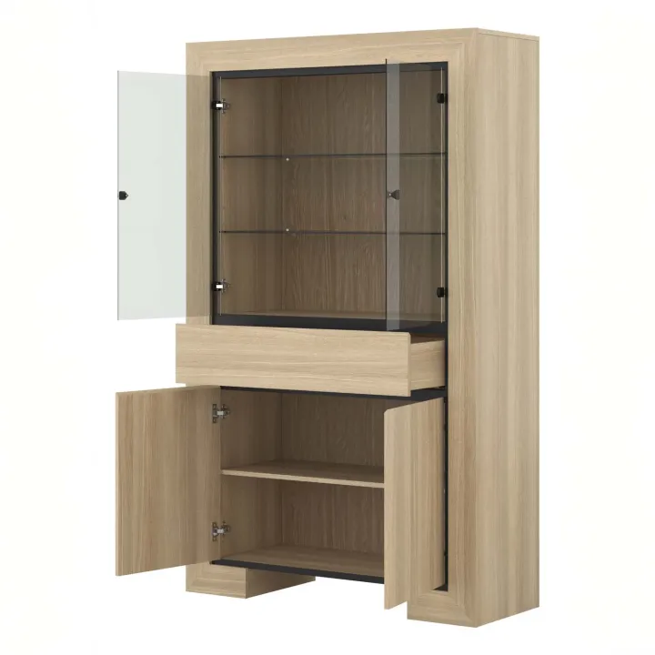Vetrinetta 113x185h cm 4 ante 1 cassetto rovere Écarté