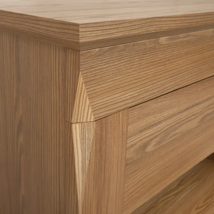 Vetrinetta 102x151h cm 2 ante 4 cassetti rovere scuro Lucca