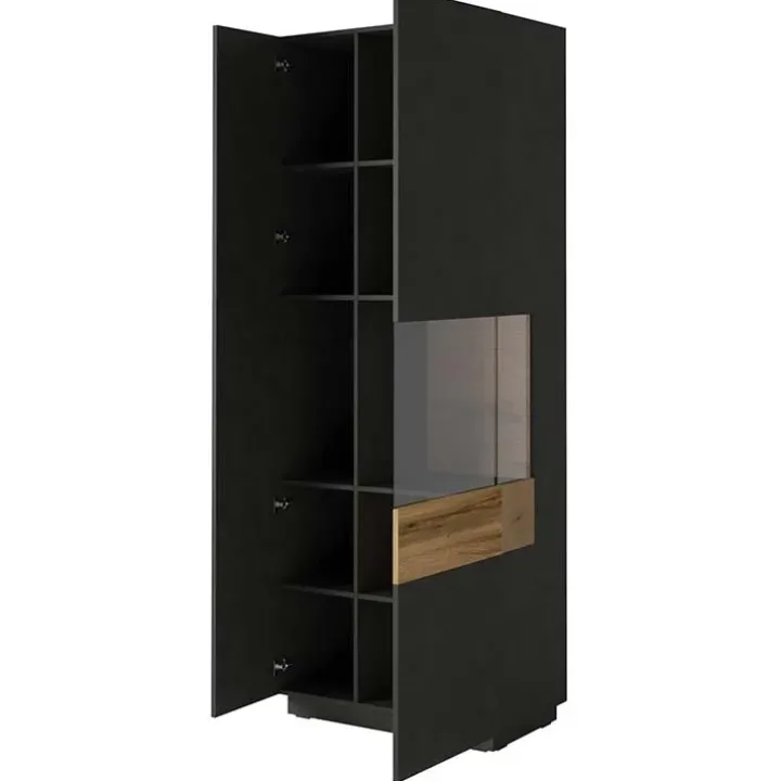 Vetrinetta 80x207h cm 2 ante destra antracite rovere Bahama