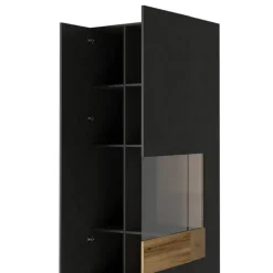 Vetrinetta 80x207h cm 2 ante destra antracite rovere Bahama