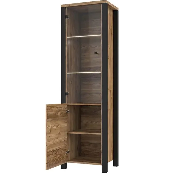 Vetrinetta 56x191h cm 2 ante quercia nero opaco Nebraska