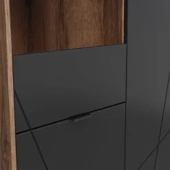 Vetrinetta 94x157h cm 2 ante rovere scuro nero opaco Elin