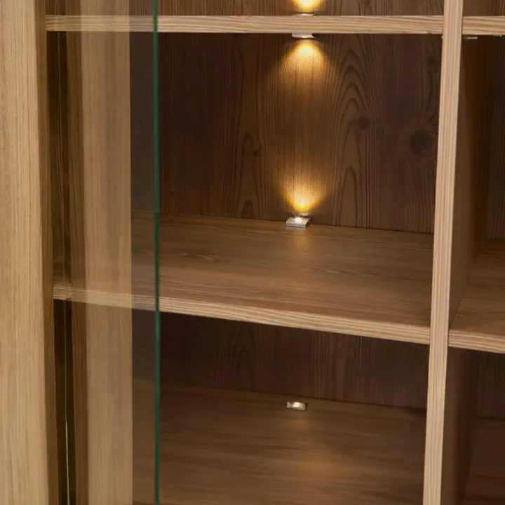Vetrinetta 102x202h cm 4 ante rovere scuro Lucca