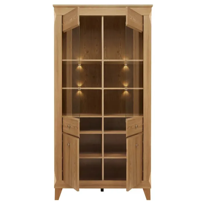 Vetrinetta 102x202h cm 4 ante rovere scuro Lucca