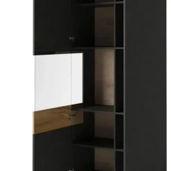 Vetrinetta 80x207h cm 2 ante sinistra moderna antracite rovere Bahama