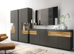 Vetrinetta 80x207h cm 2 ante sinistra moderna antracite rovere Bahama