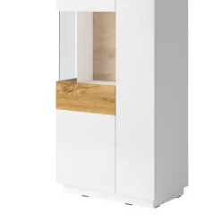 Vetrinetta 80x207h cm 2 ante sinistra bianco lucido rovere Bahama