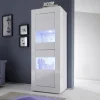 Vetrinetta 61x161h cm 2 ante soggiorno moderna bianco lucido Eternity