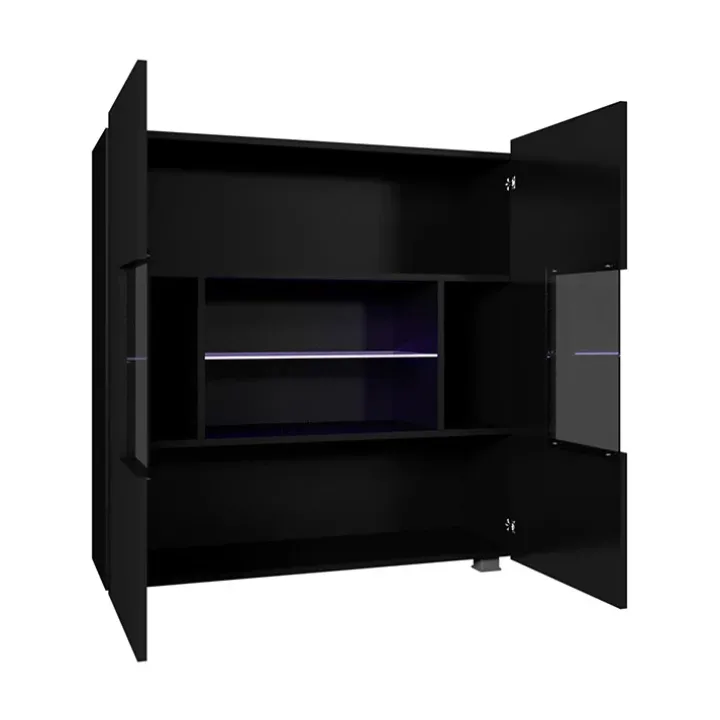 Vetrinetta 100x107h cm moderna soggiorno nero Corale