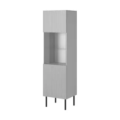 Vetrinetta 50x180h cm moderna soggiorno grigio chiaro nero Cadice